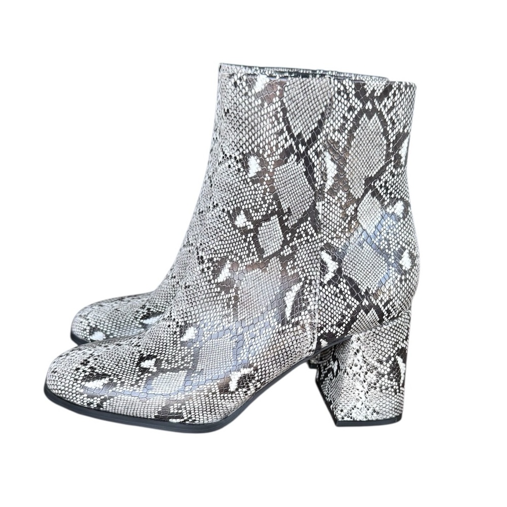 Madden Girl Minglee Faux Snakeskin Print Ankle Boots